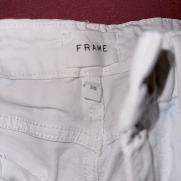 Frame Denim White Flare Jeans with detergent stains - Picture 3 of 6